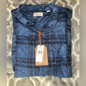Weatherproof Vintage Blue Jasper Flannel button down shirt size Large NWT #2129